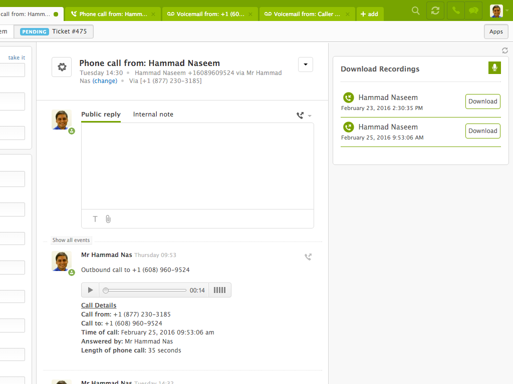 Download Recordings App Integration with Zendesk Support